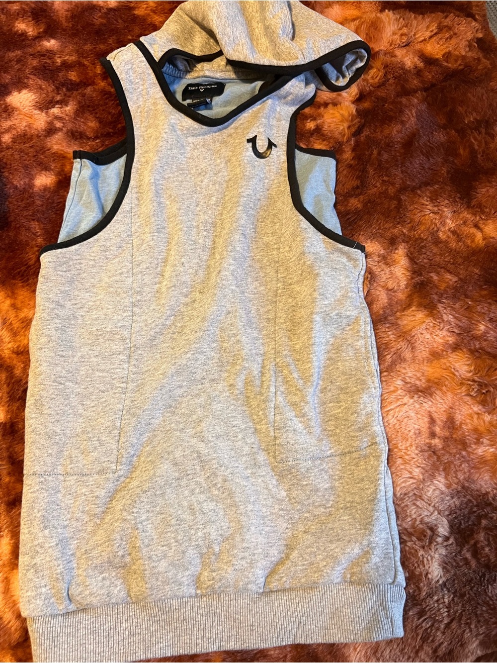 True Religion Girls Hooded Tank Dress Heather Gray Layered Look Sz 6